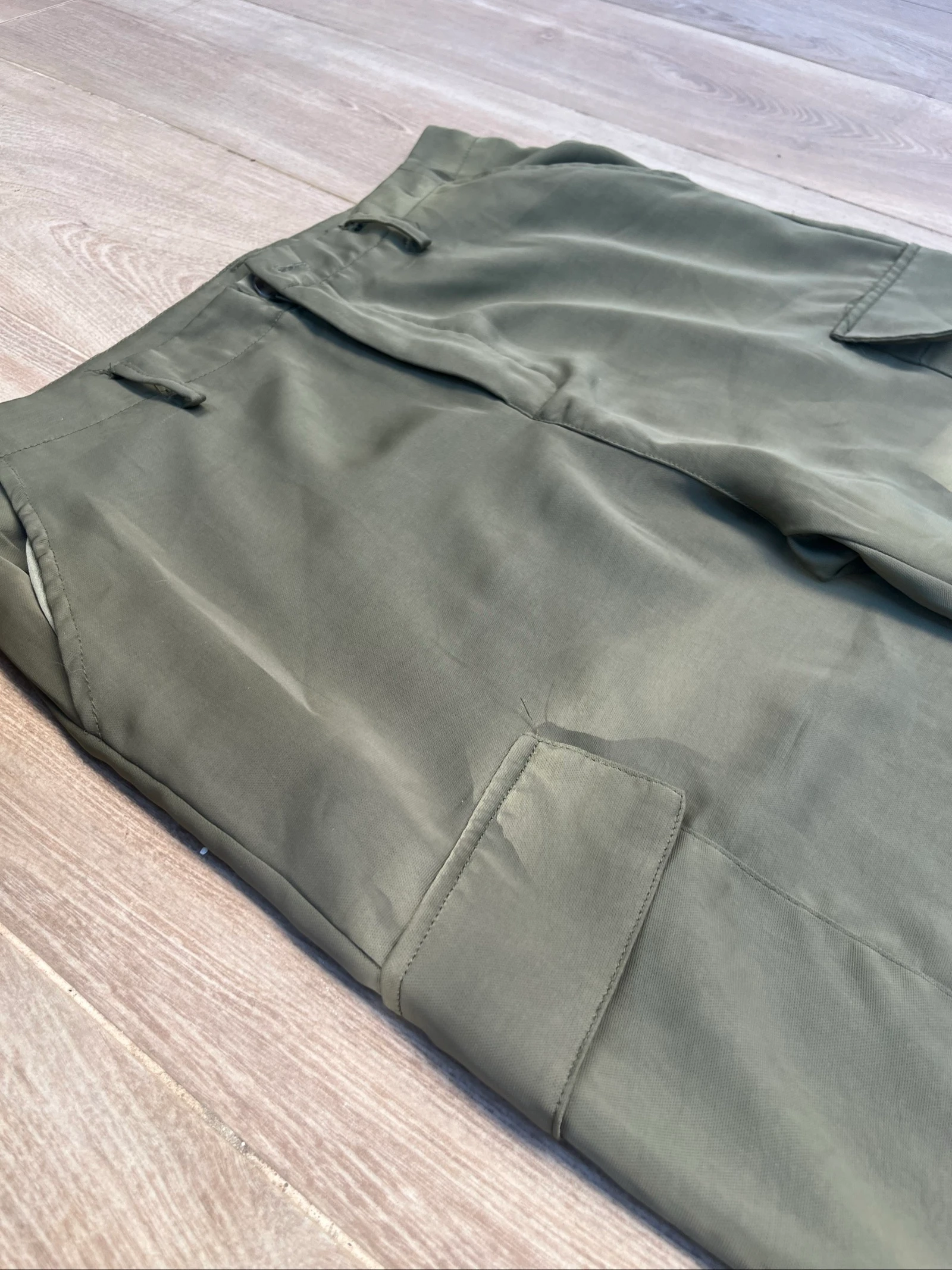 Calça Cargo Verde Caqui | Tamanho G | Tornozelo Elástico – photo 3